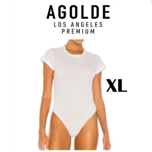 Nwt- Agolde, Women’s Irina Thong Bodysuit in White. Size Xl. - Picture 2 of 11